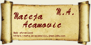 Mateja Acamović vizit kartica